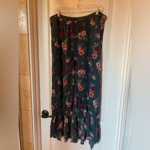 B-O-G Collective Floral Maxi Flutter Skirt XXL